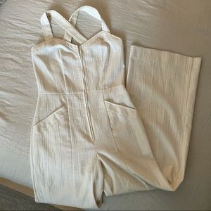 Linen vintage zip up wide leg jumpsuit